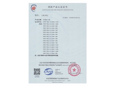 排煙防火閥（fá）3C證書  2500x1250-27